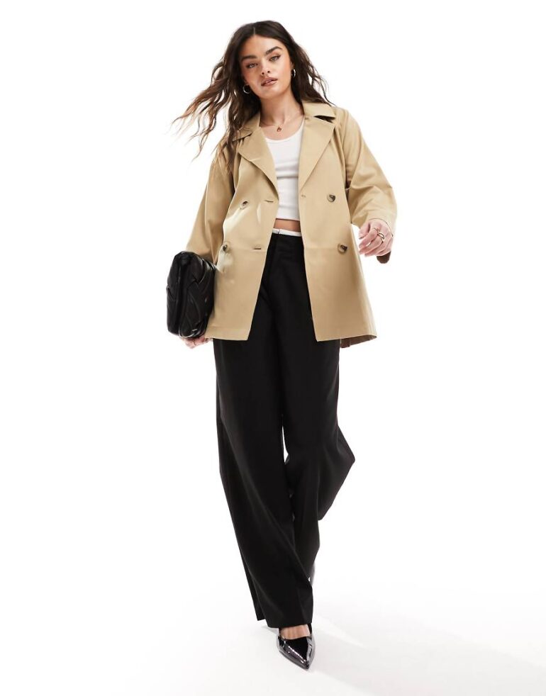 Vila short trench coat in camel-Neutral