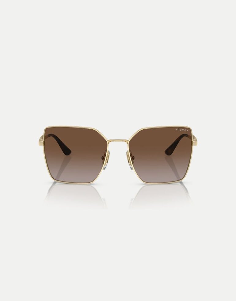 Vogue eyewear vo4284s square polarised sunglasses in gold with brown lens in pale gold
