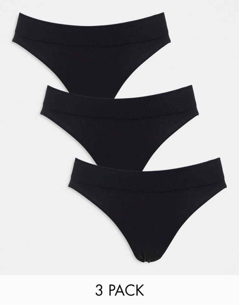Weekday Cat Seamless brief 3-pack in black
