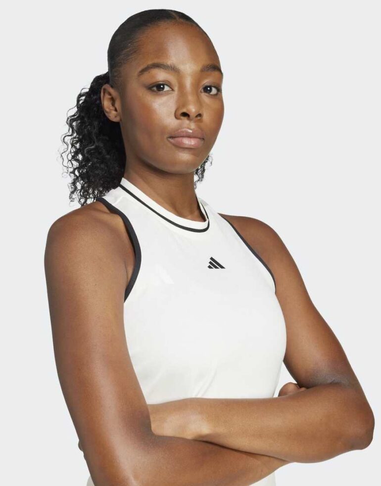 adidas performance Adidas heritage tennis classic tank top in chalk white