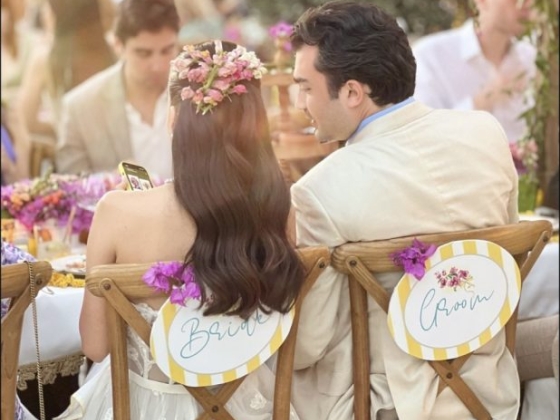 Couple enjoying their wedding celebration together.