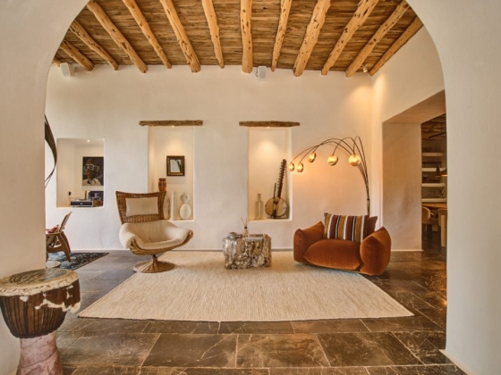 A cozy and inviting living space with unique decor.