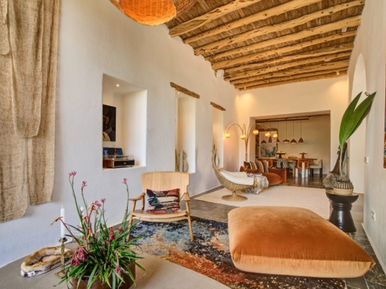 Cozy interior featuring modern furniture and art.