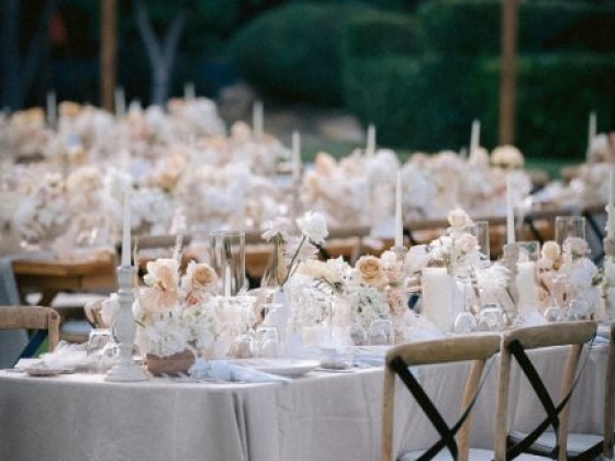 Beautifully arranged table for a ceremony or celebration.