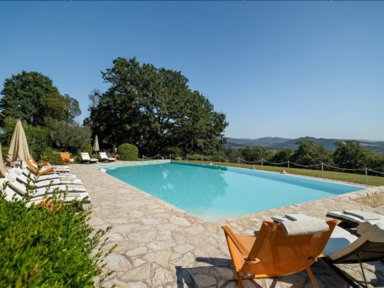 A tranquil pool area surrounded by nature.