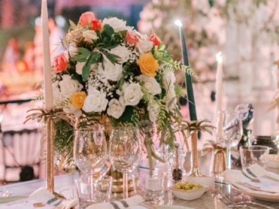 Stylish tablescape ready for a celebratory meal.