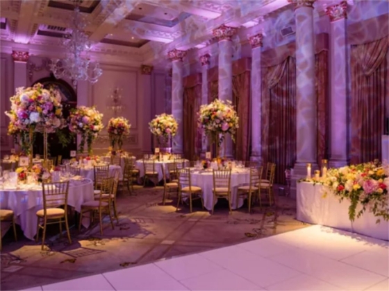 Luxurious setting for a festive event or celebration.