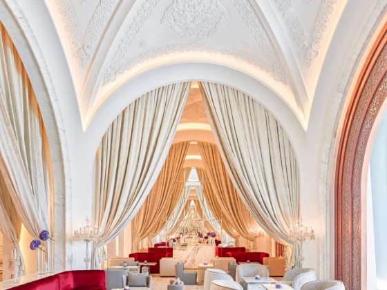 Luxurious lounge showcasing sophisticated design elements.