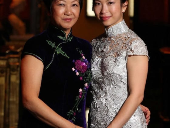 A heartfelt moment between a mother and daughter.