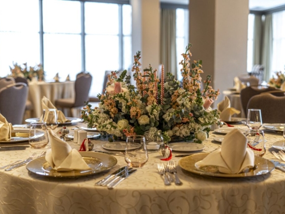 Beautifully set table ready for an event.
