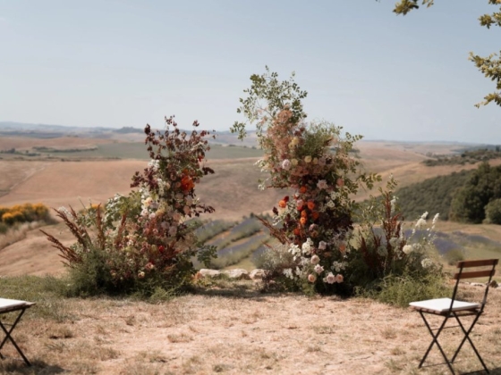 Beautiful floral arrangement in a natural landscape.