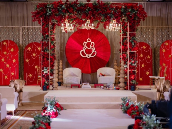 Beautiful setup for a wedding ceremony with floral decor