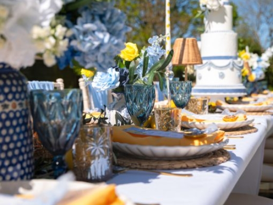 Festively arranged table for a celebration.