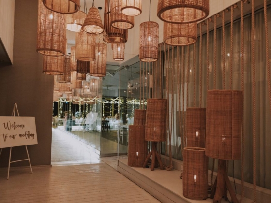 Inviting setup for a wedding reception.