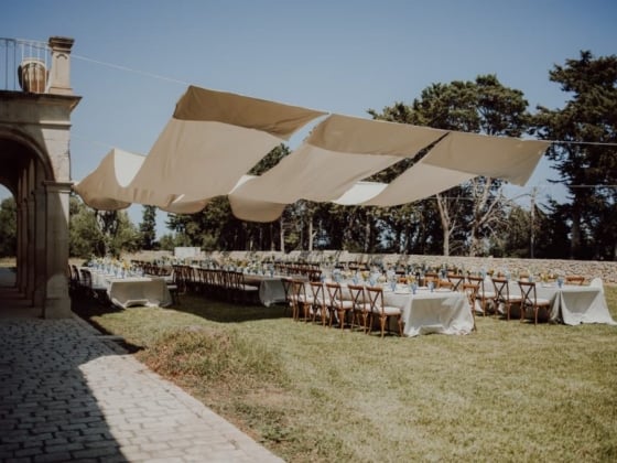 Inviting outdoor space prepared for a gathering or event