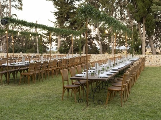 A beautiful outdoor dining area ready for guests.