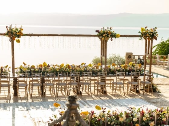Beautiful arrangement of chairs and flowers for a wedding ceremony