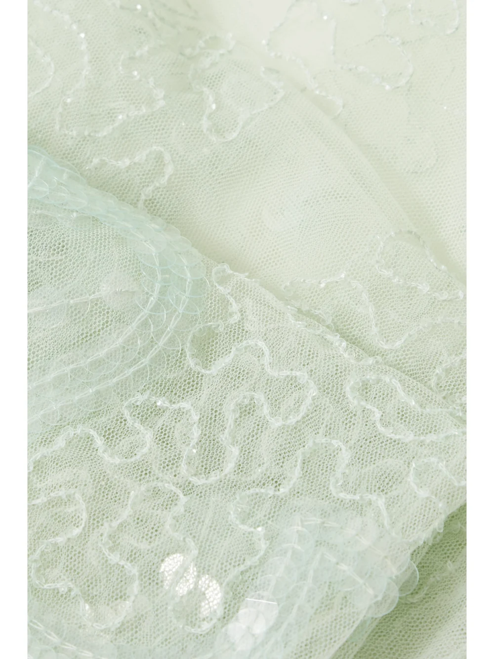 Close-up detail of the 16Arlington Agatha Leather, Satin and Embellished Tulle Shoulder Bag