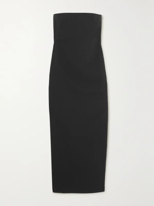 16Arlington Blaise Strapless Crepe and Satin Maxi Dress