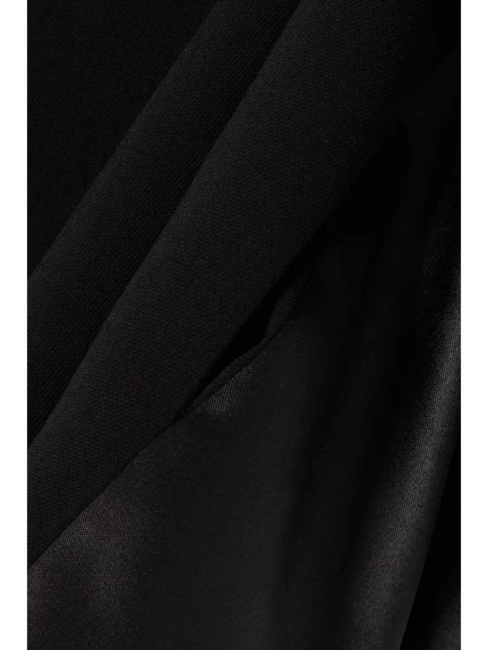 Close-up detail of the 16Arlington Blaise Strapless Crepe and Satin Mini Dress