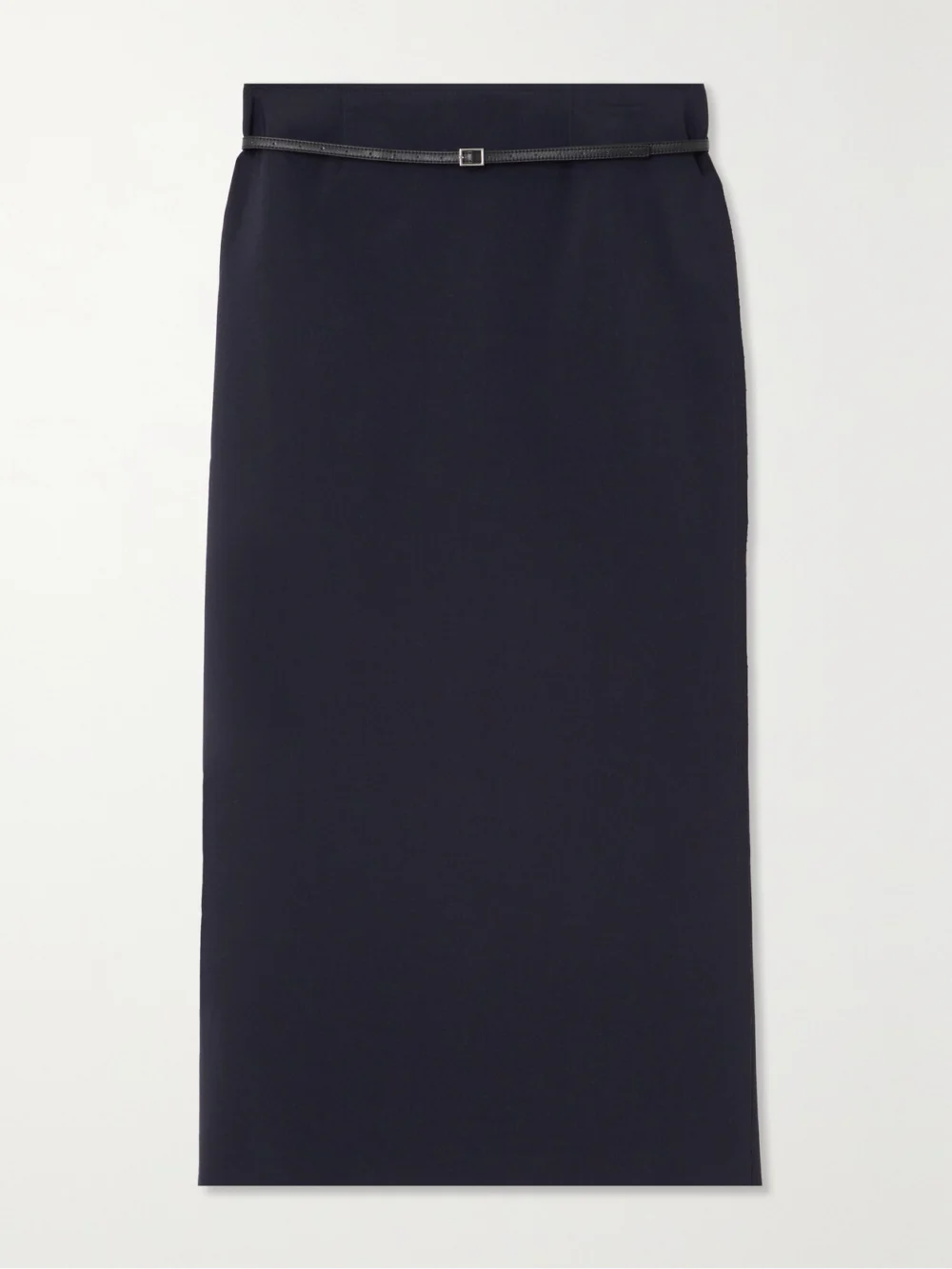 16Arlington Delta Belted Cady Maxi Skirt in navy
