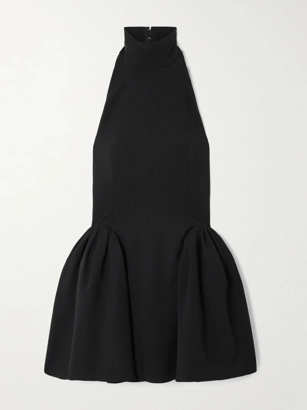16Arlington Fiala Open-back Gathered Cady Halterneck Mini Dress in black