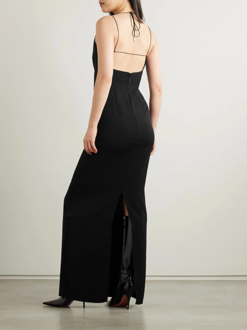 Back view of the 16Arlington Hebe Open-back Crepe Gown