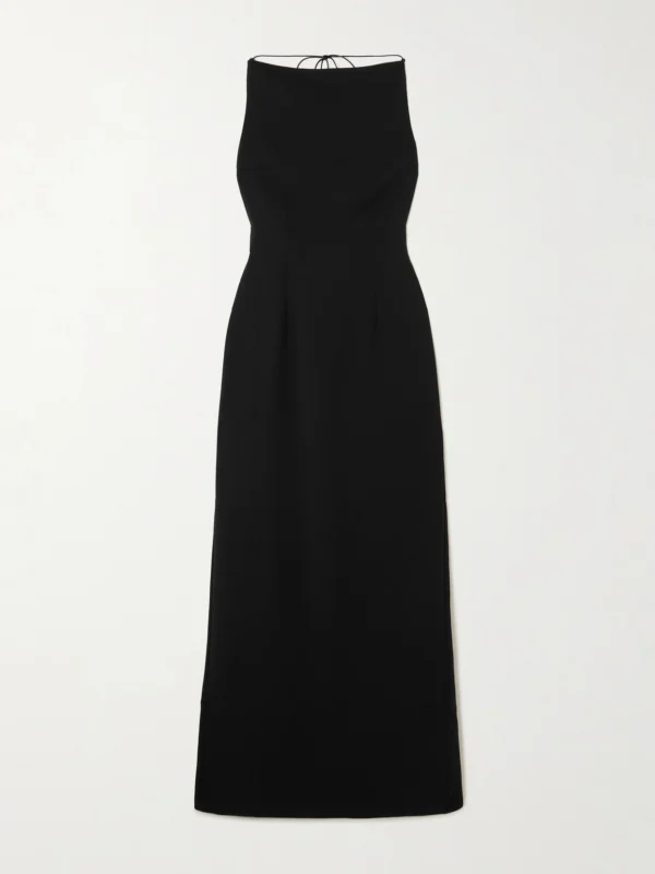 16Arlington Hebe Open-back Crepe Gown