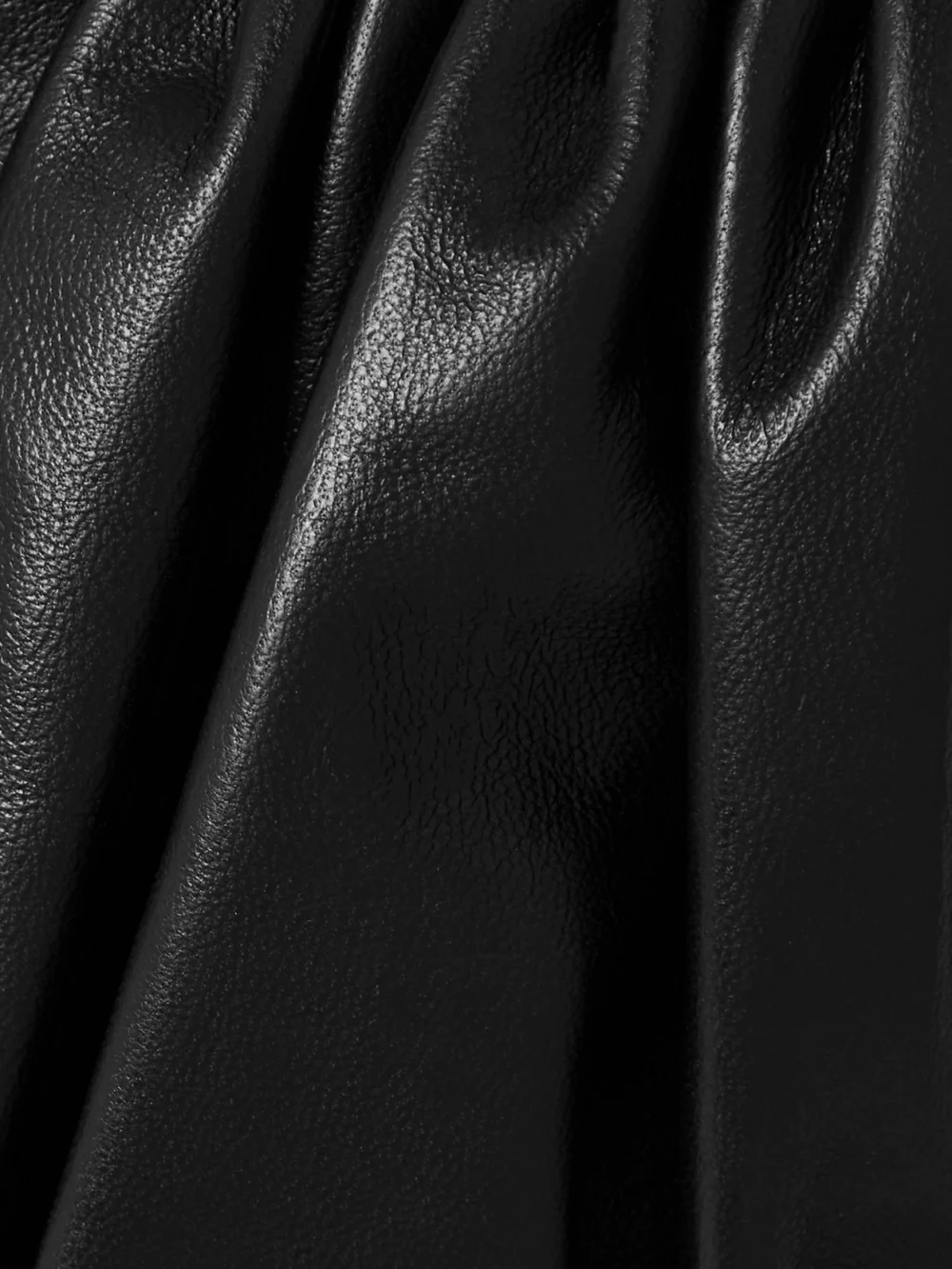 Close-up detail of the 16Arlington Hoguti Cutout Gathered Textured-leather Shirt