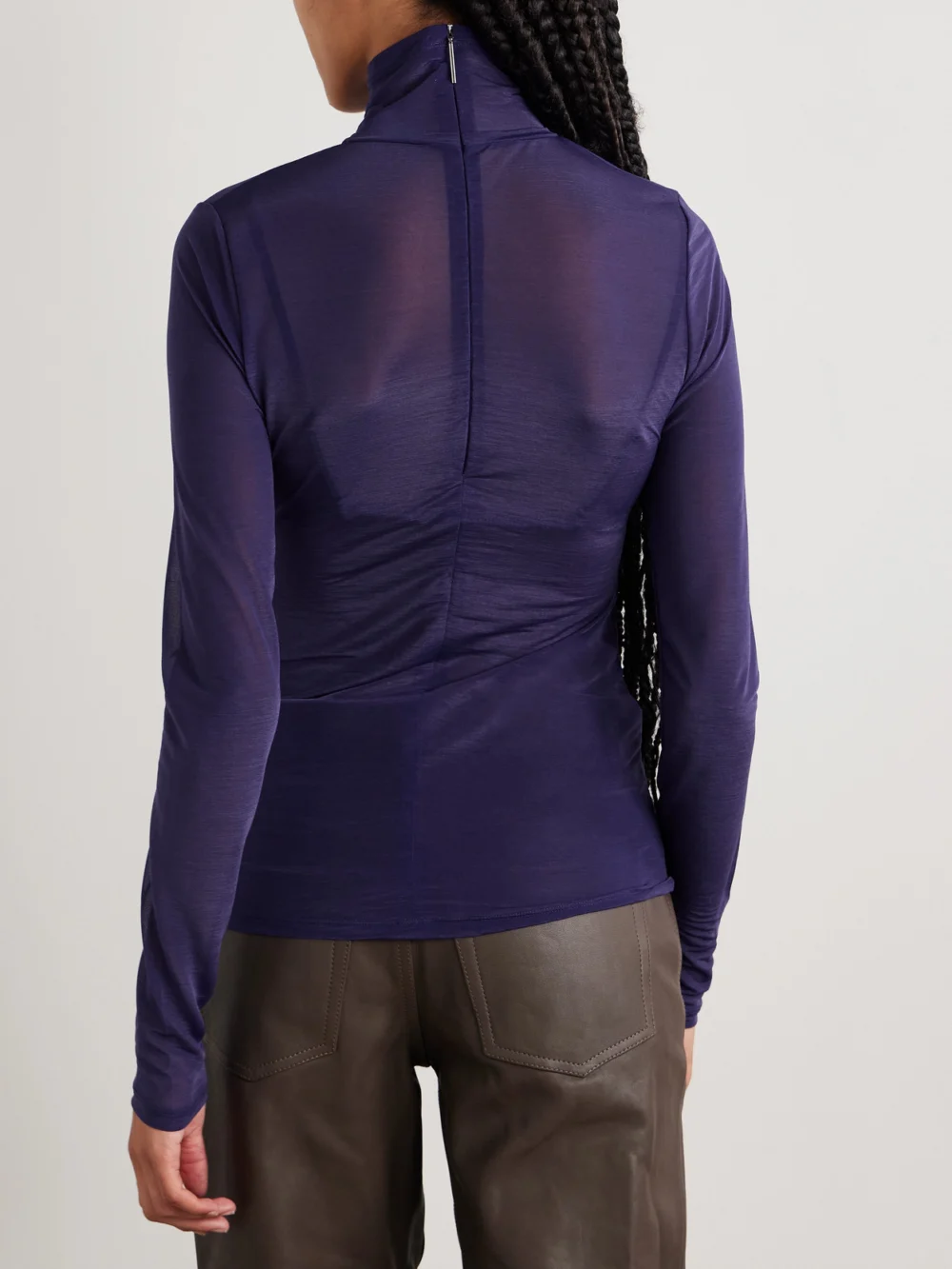Back view of the 16Arlington Isse Stretch-jersey Turtleneck Top
