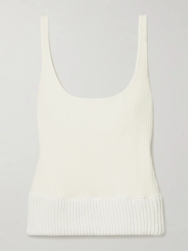 16Arlington Keo Cotton-trimmed Ribbed Stretch-jersey Tank