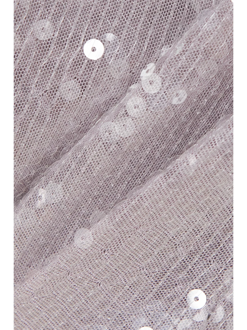 Close-up detail of the 16Arlington Luna Sequined Stretch-tulle Mini Dress