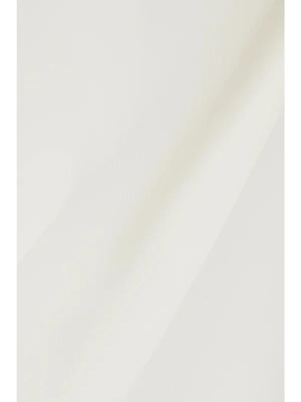 Close-up detail of the 16Arlington Michelle Feather-trimmed Cutout Crepe Mini Dress