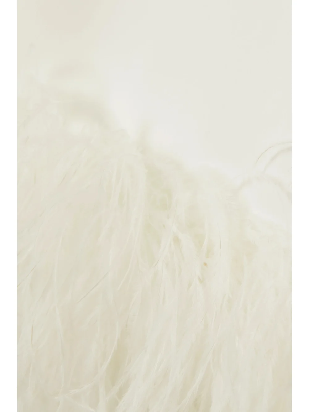 Close-up detail of the 16Arlington Minelli Strapless Feather-trimmed Crepe Midi Dress