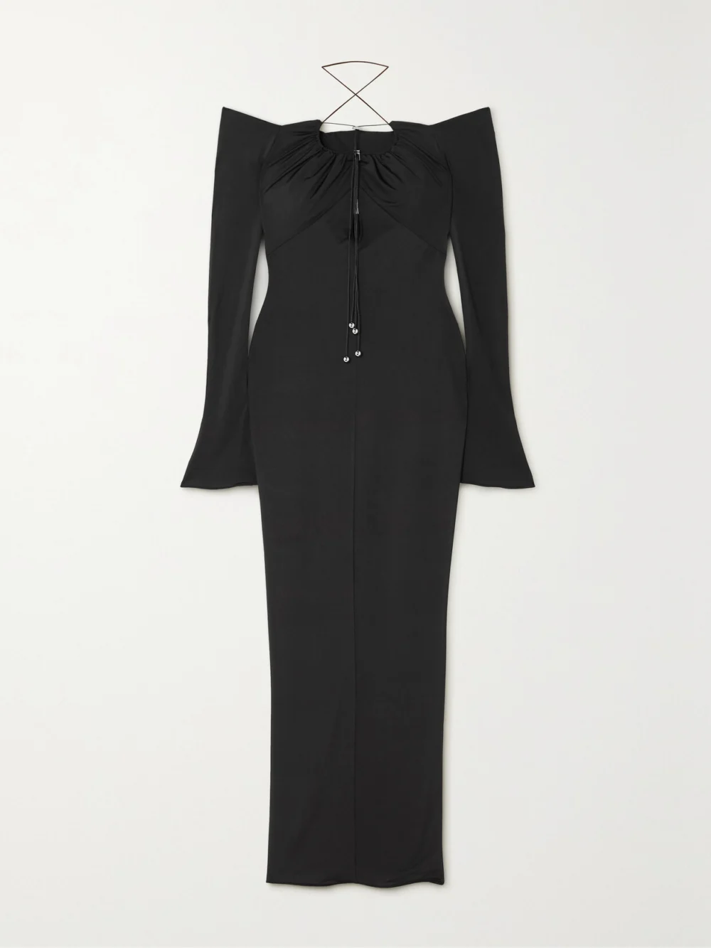 16Arlington Salm Off-the-shoulder Cutout Stretch-jersey Maxi Dress in black