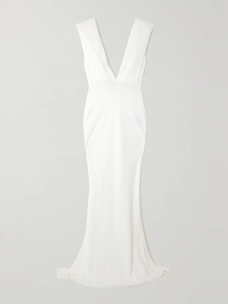 16Arlington Sina Cape-effect Crepe Gown