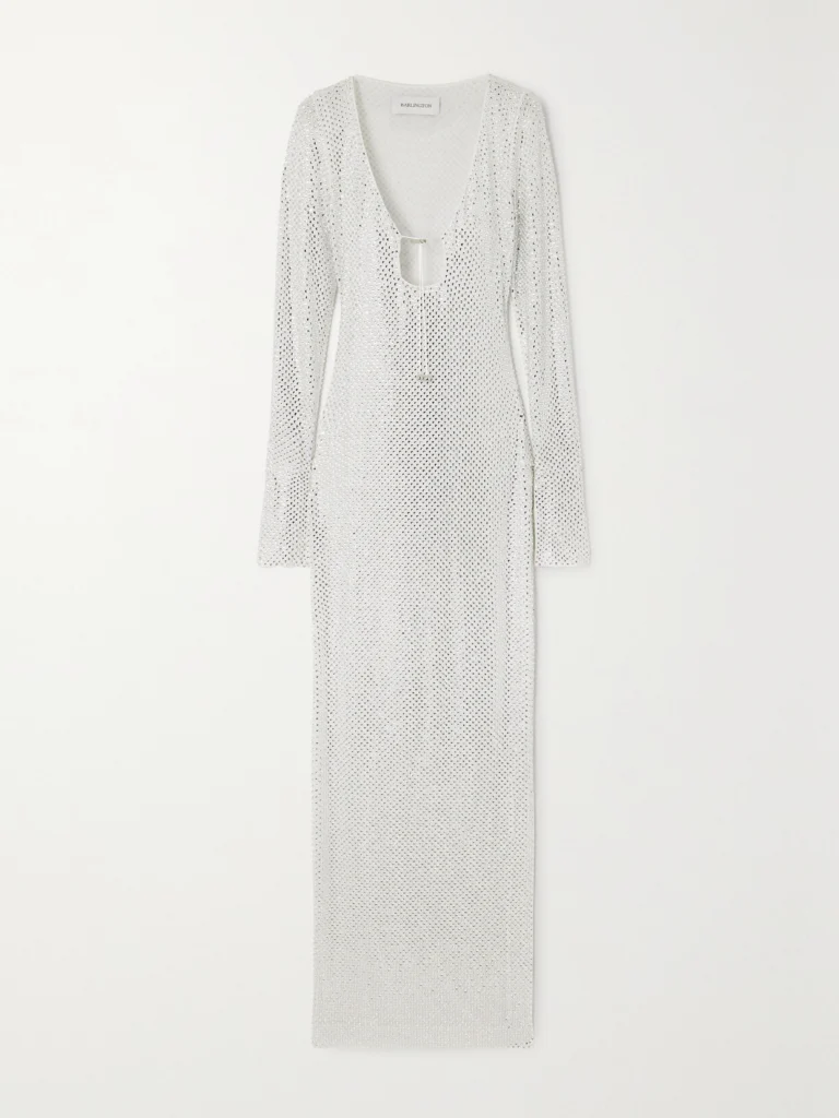 16Arlington Solaria Crystal-embellished Mesh Maxi Dress
