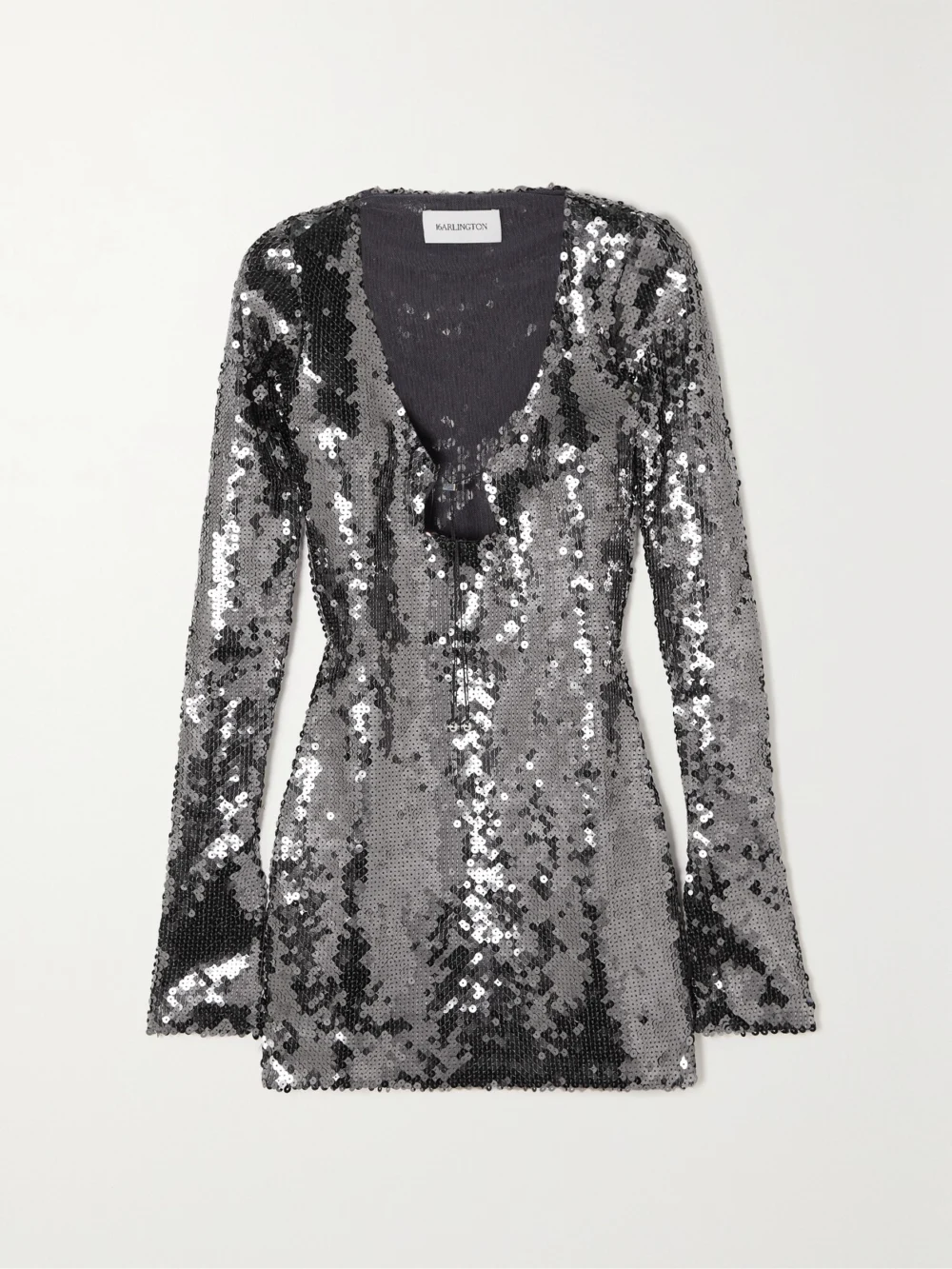 16Arlington Solaria Sequined Tulle Mini Dress in anthracite