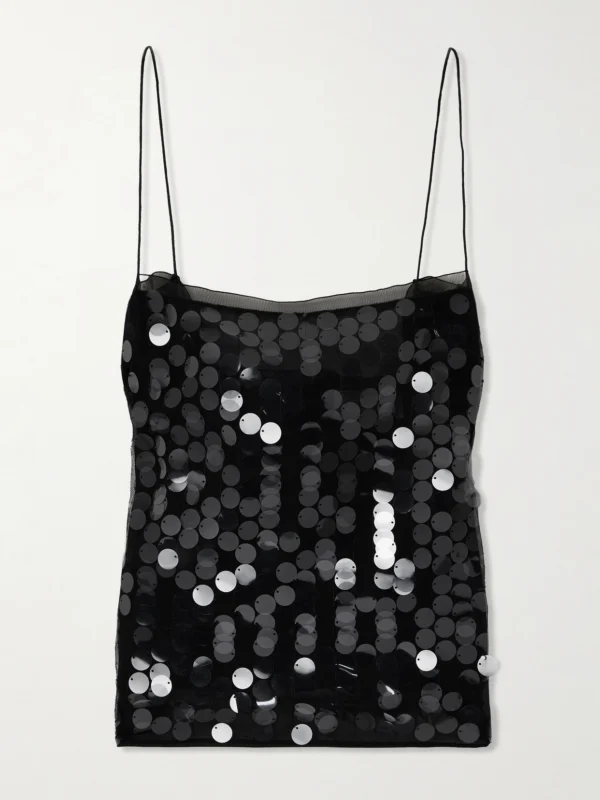 16Arlington Suero Paillette-embellished Chiffon Top
