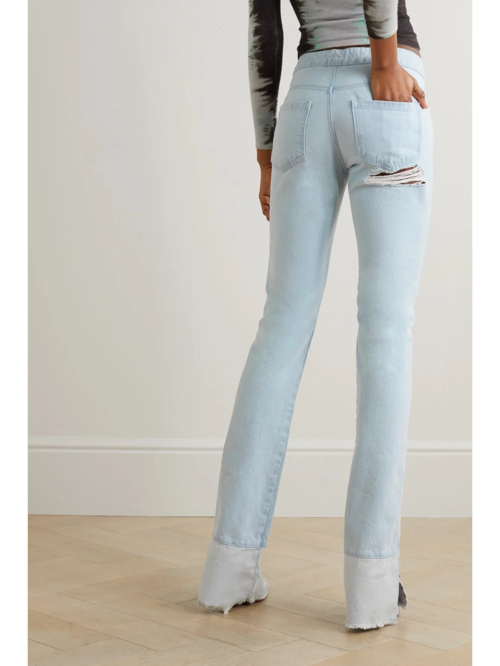 Back view of the 16Arlington Sybil High-rise Flared Jeans
