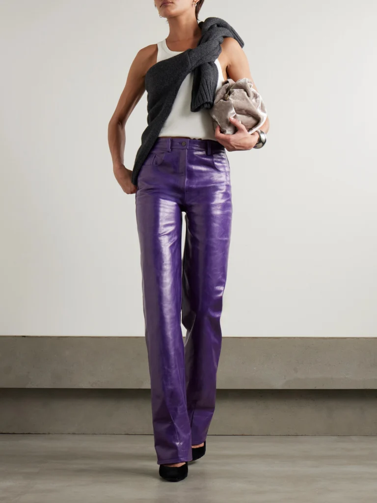 16Arlington Vante Leather Straight-leg Pants