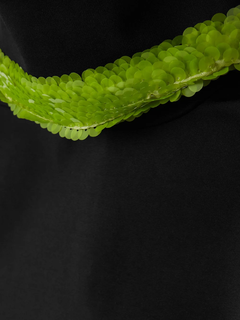 Close-up detail of the 16Arlington Weir Sequin-embellished Cady Turtleneck Midi Dress