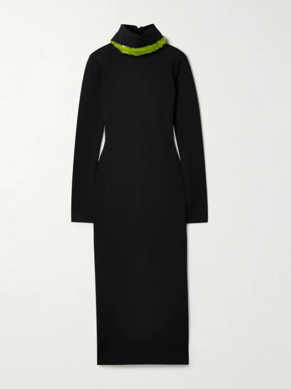 16Arlington Weir Sequin-embellished Cady Turtleneck Midi Dress