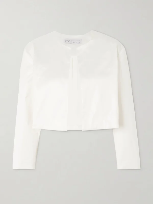 Abadia Cropped Satin Jacket