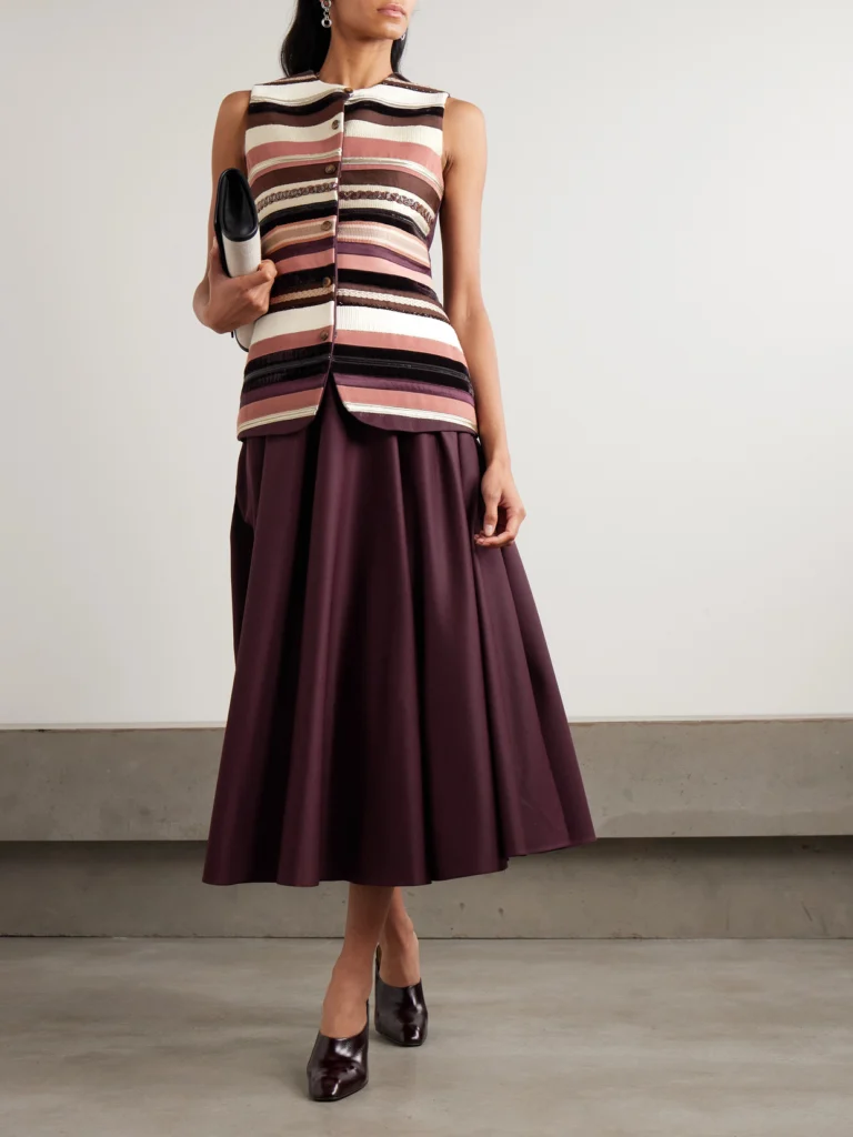 Abadia Gathered Wool-blend Twill Maxi Skirt