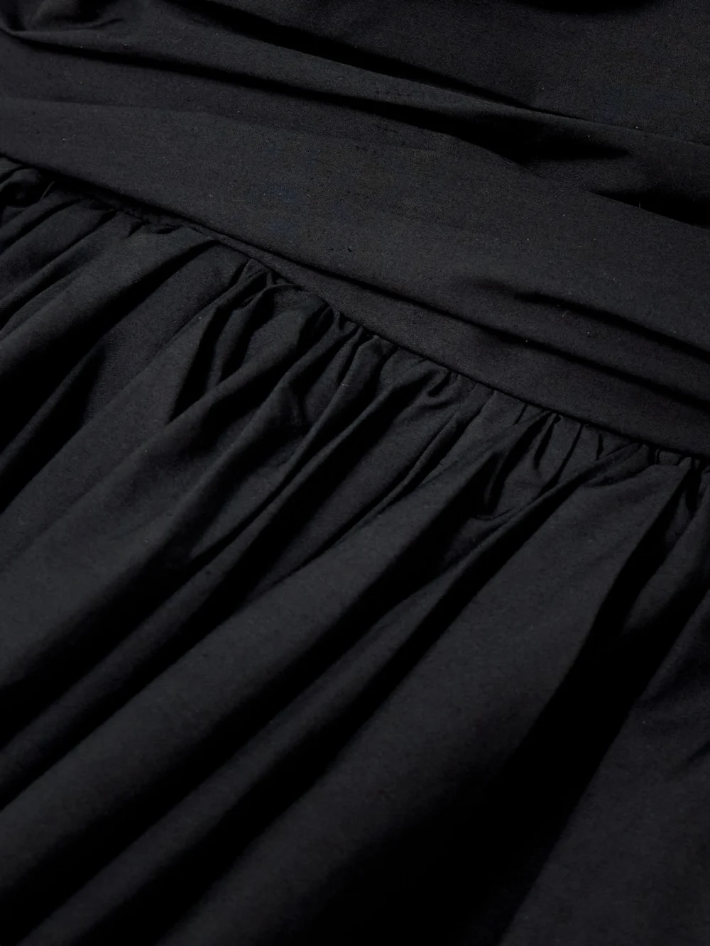 Close-up detail of the Abadia Laana Gathered Cotton-blend Poplin Midi Dress