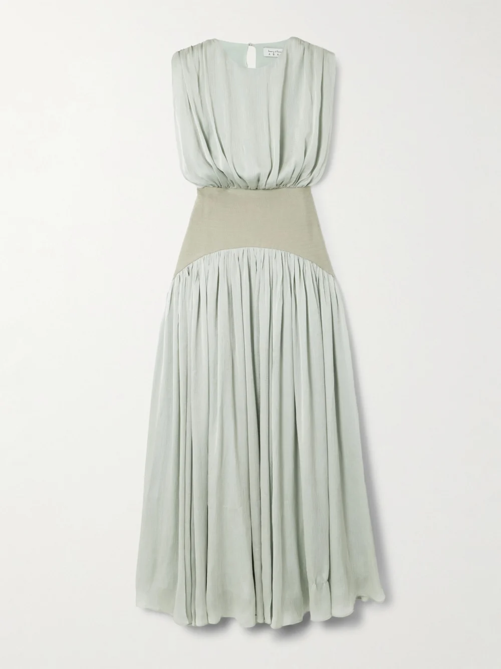 Abadia Suri Pleated Twill-trimmed Crepon Gown in blue