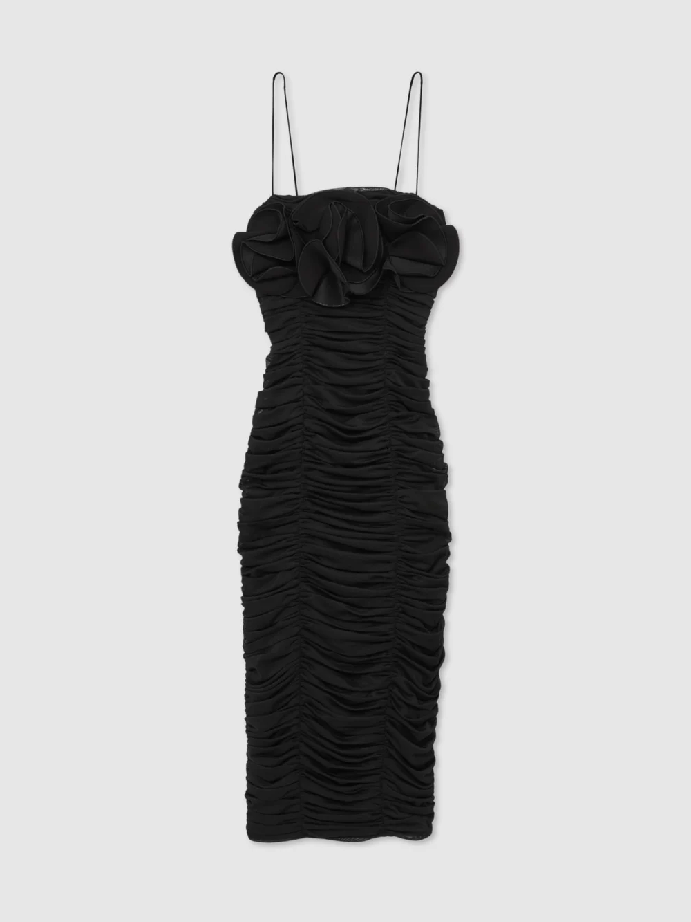Acler Acler Women's Black Midi Dress with Rosettes, view 2