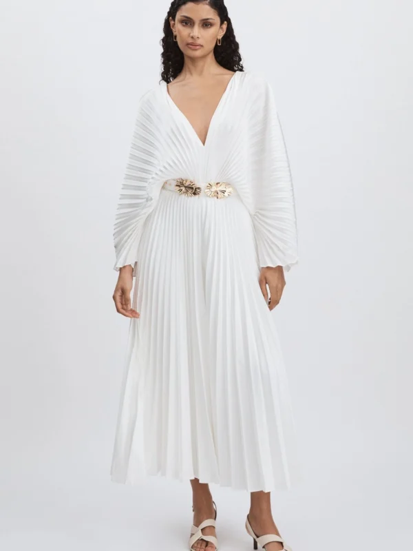 Acler Acler Women's Cream Pleated Maxi Dress