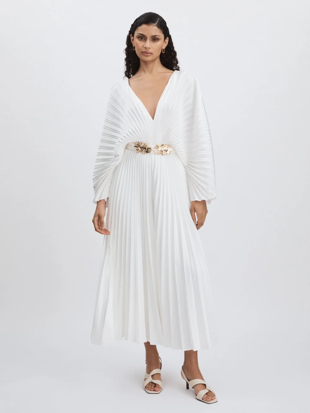 Acler Acler Women's Cream Pleated Maxi Dress, view 2